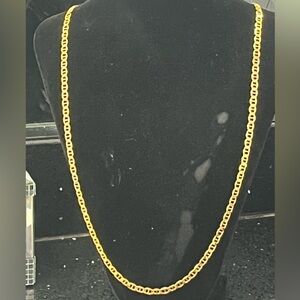18k Gold Technibond Diamond cut gucci link statement men’s necklace vintage HSN